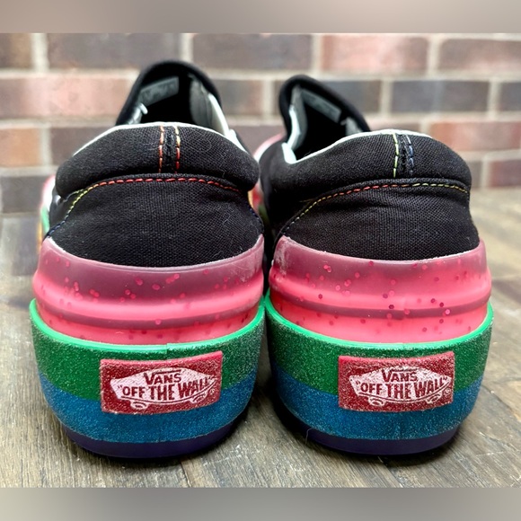Vans Classic Slip-On Stacked Platform - Glitter - Black Rainbow - M 6.0 / W 7.5 - Picture 2 of 6